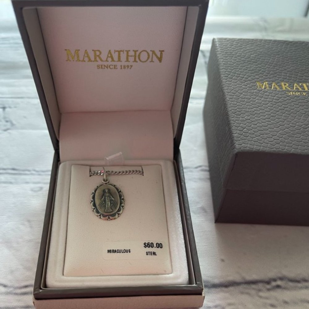 Marathon Miraculous Medal Necklace